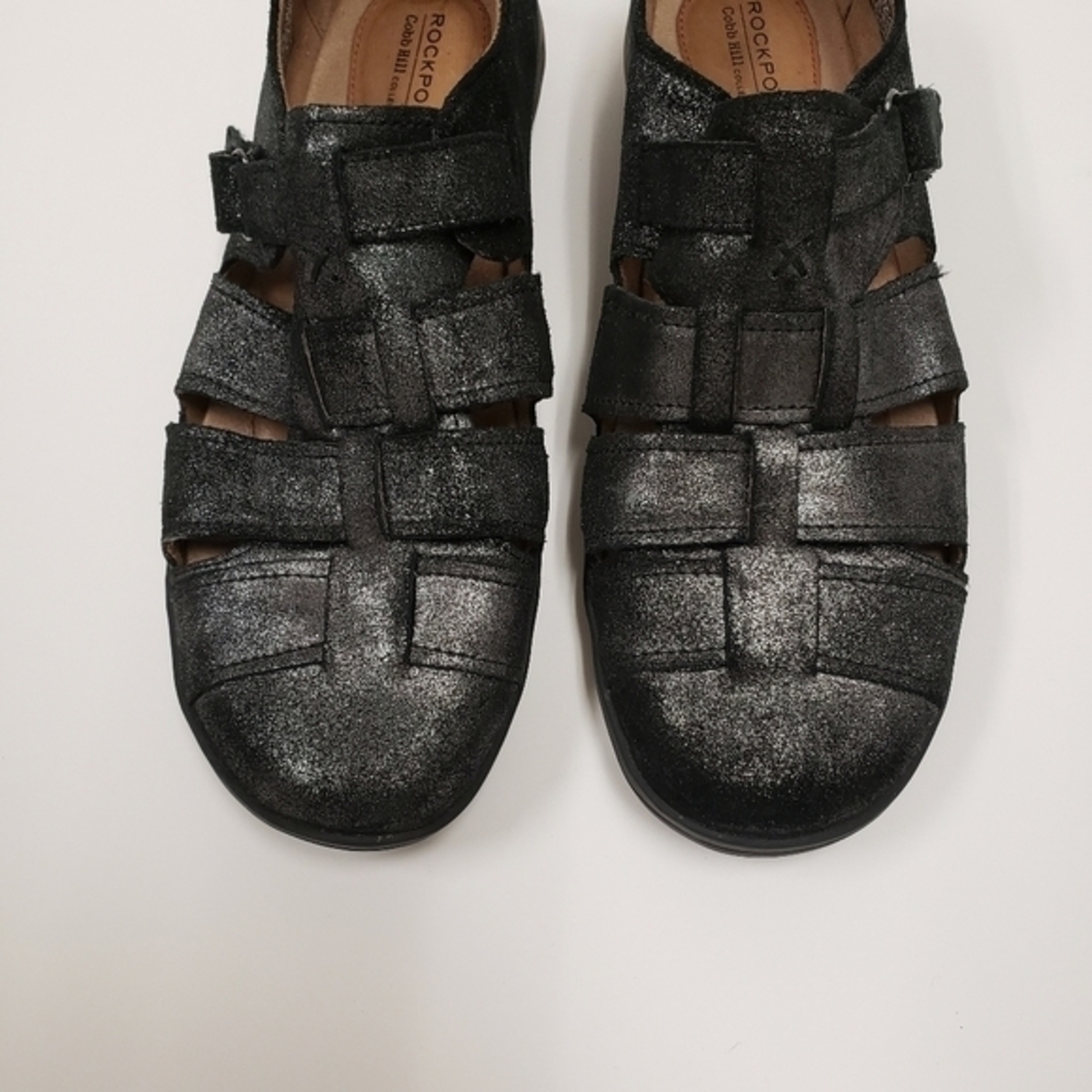 ROCKPORT Cobb Hill Leland Comfy Fisherman Sandals - Pewter Color Sz 9.5
